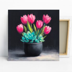 Tulips and Succulents Art