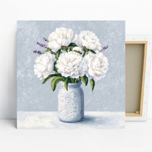 White Peony Bouquet Art
