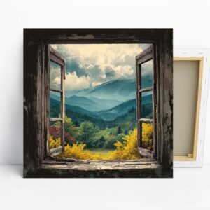 Mountain Window View Art