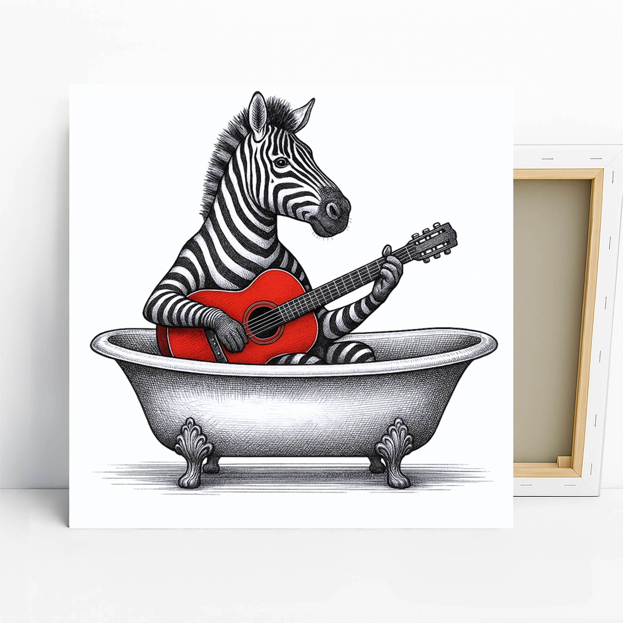 Zebra Guitar Art