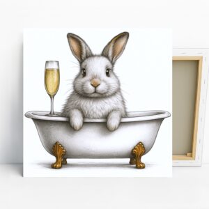 Bunny Champagne Bath Art