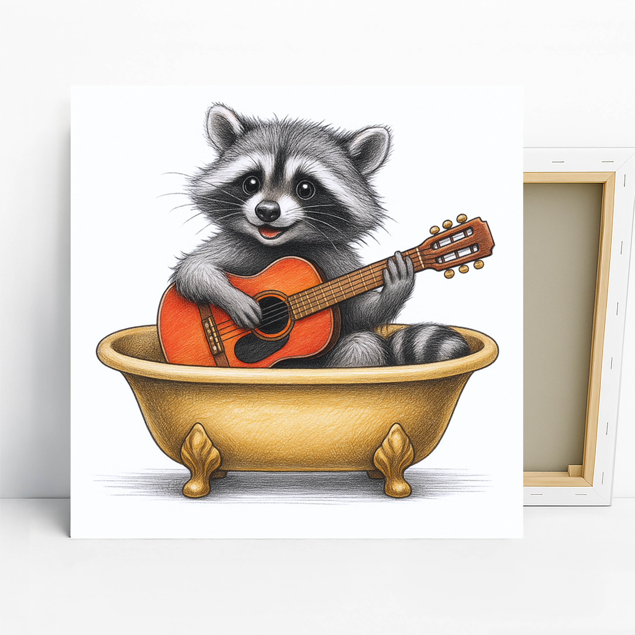 Raccoon Guitar Art