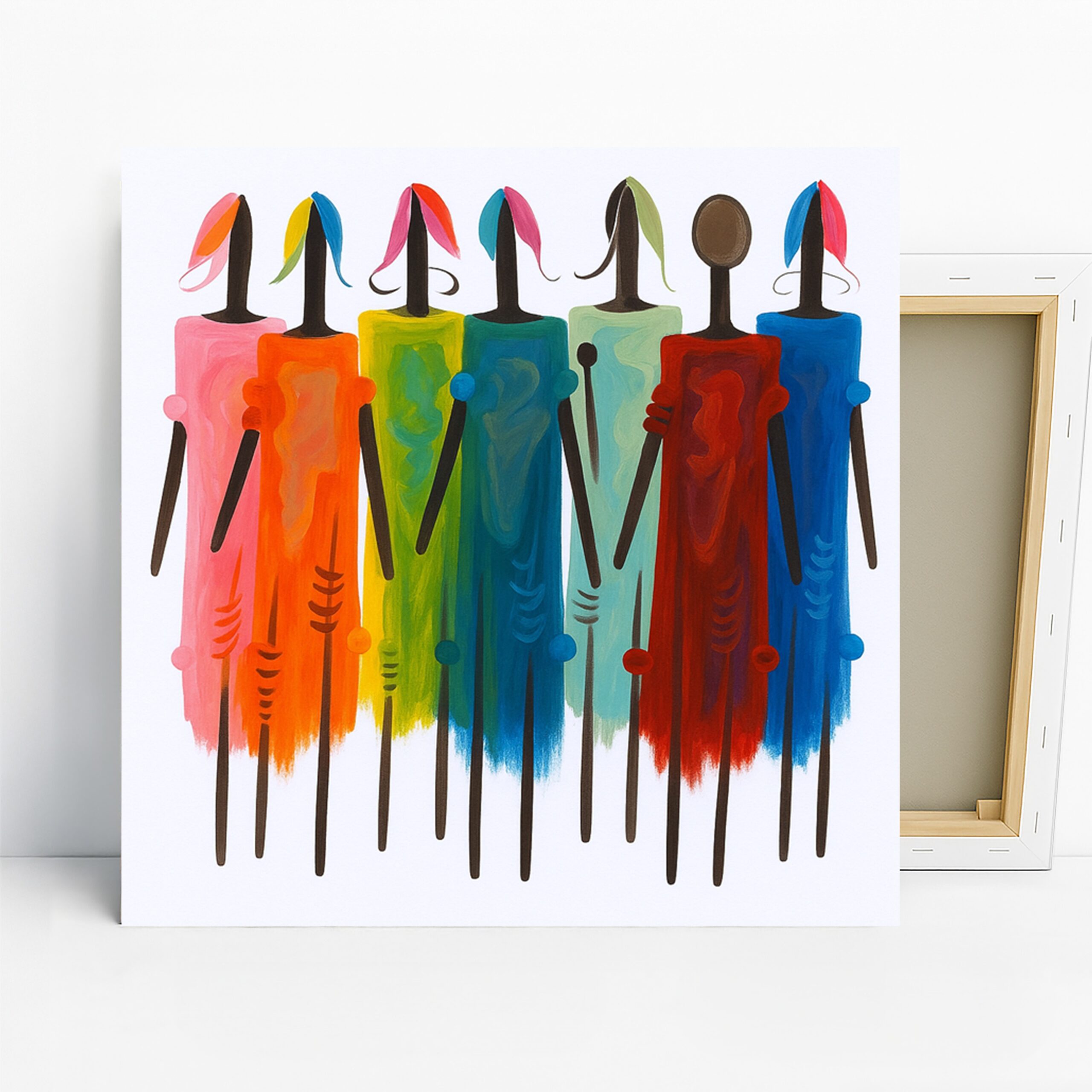 Colorful Figures Art, Canvas or Poster, Contemporary Abstract Decor, Living Room Bedroom Office Wall Art, Multicolor Blue Red Yellow