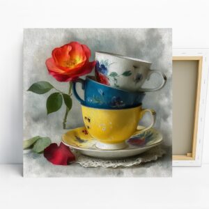 Vintage Teacup Flower Art