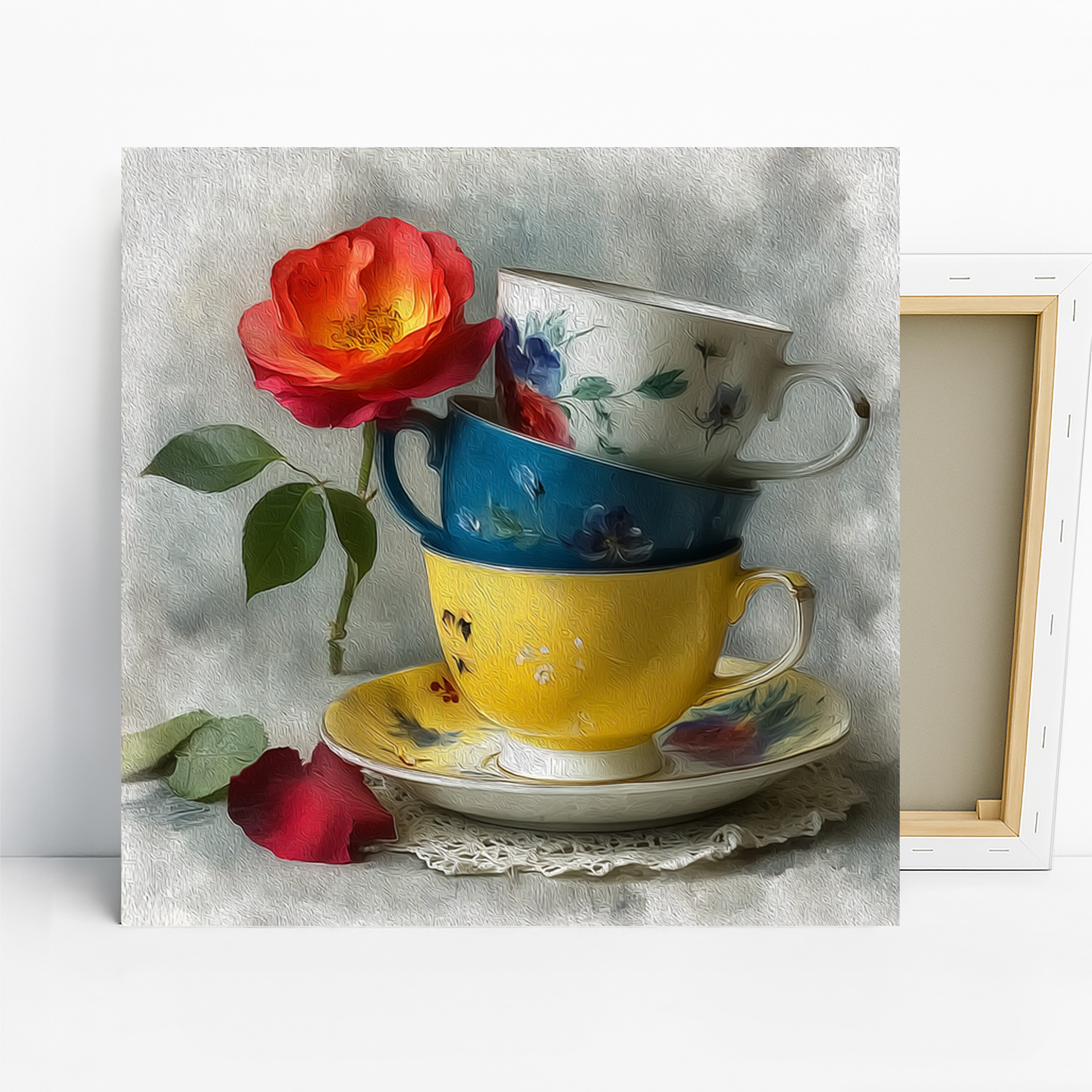 Vintage Teacup Flower Art