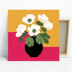 White Anemone Flower Art