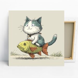 Cat Fish Ride Art