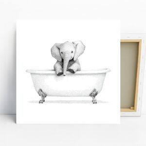 Baby Elephant Bathtub Art