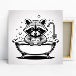 Raccoon Bath Time Art