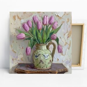Pink Tulips Pitcher Art