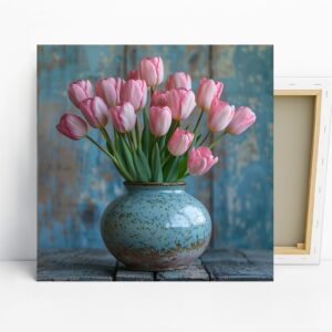 Pink Tulip Bouquet Art
