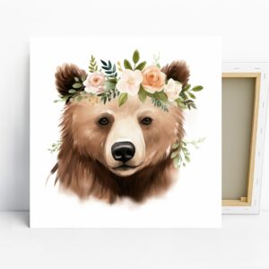Bear Floral Crown Art