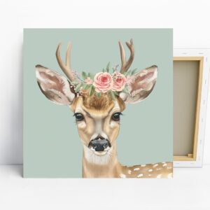 Deer with Roses Art