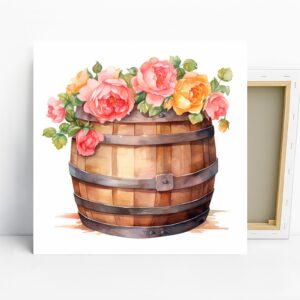 Roses in Barrel Art