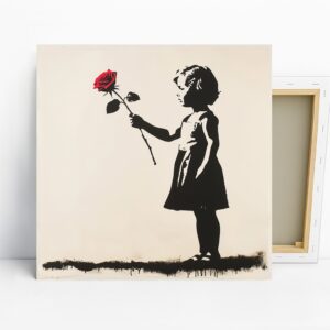 Banksy Girl Rose Art