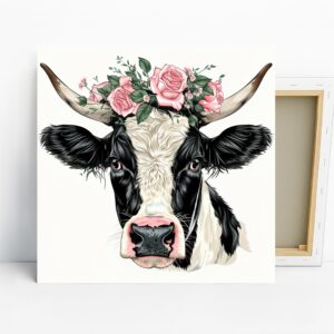 Highland Cow Rose Art