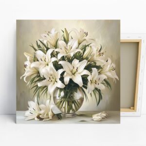 White Lily Bouquet Art