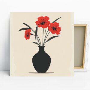 Red Petunia Vase Art