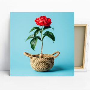 Red Peony Basket Art