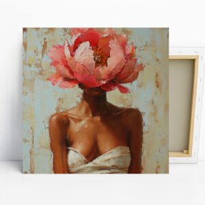 Peony Bloom Woman Art