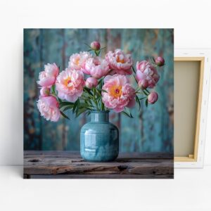 Pink Peonies Vase Art