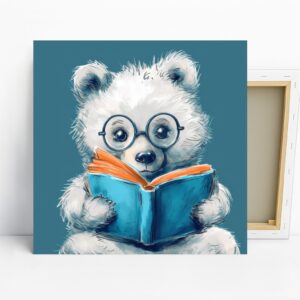 Bear Reading Book Art
