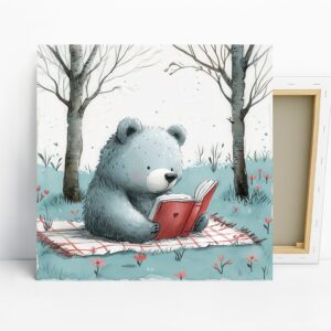Bear Reading Book Art