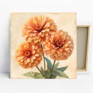 Zinnia Flowers Art