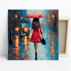 Rainy City Evening Art