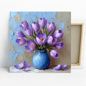 Purple Crocus Vase Art
