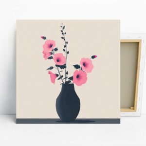 Pink Hibiscus Vase Art