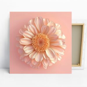Peachy Dahlia Bloom Art