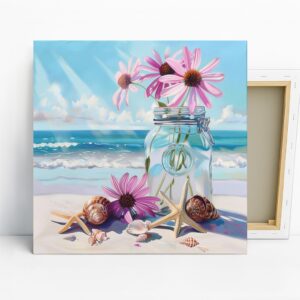 Coneflower Jar Art