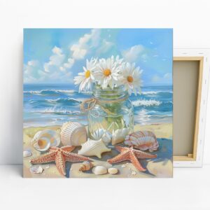 Starfish Daisy Jar Art
