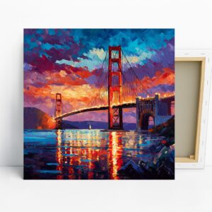 Golden Gate Bridge Sunset Art