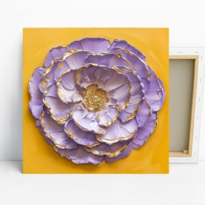 Golden Peony Bloom Art