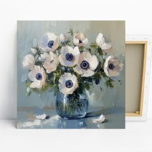 White Anemone Bouquet Art