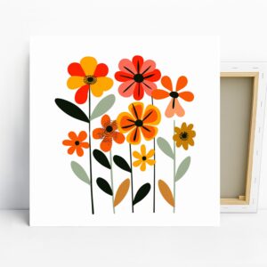 Retro Floral Burst Art