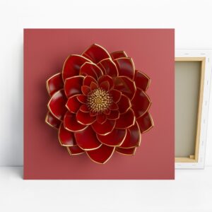 Red Dahlia Bloom Art