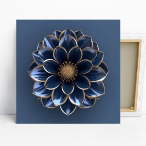 Royal Blue Dahlia Art