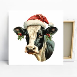 Highland Cow Christmas Art