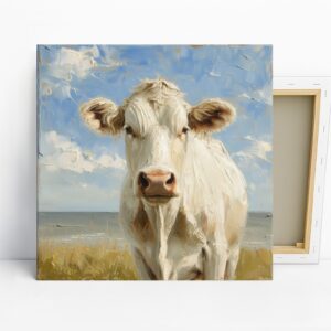 Highland Cow In The Field Art