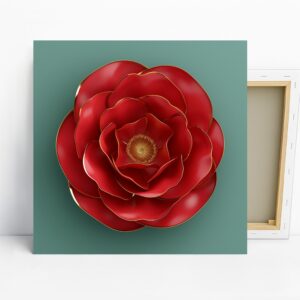 Red Camellia Art