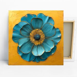 Teal Flower Art