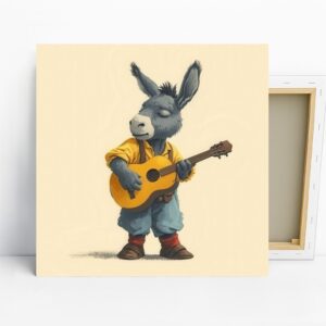 Donkey Playing Guitar Art
