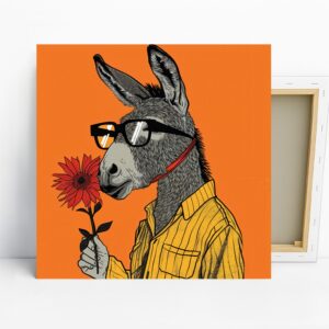 Donkey with Flower Art