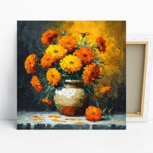 Vibrant Marigold Bouquet Art