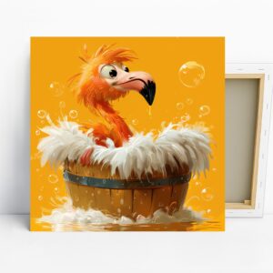 Flamingo Bubble Bath Art