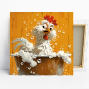 Rooster Bath Time Art