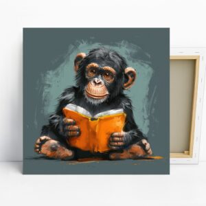 Chimpanzee Reading Art